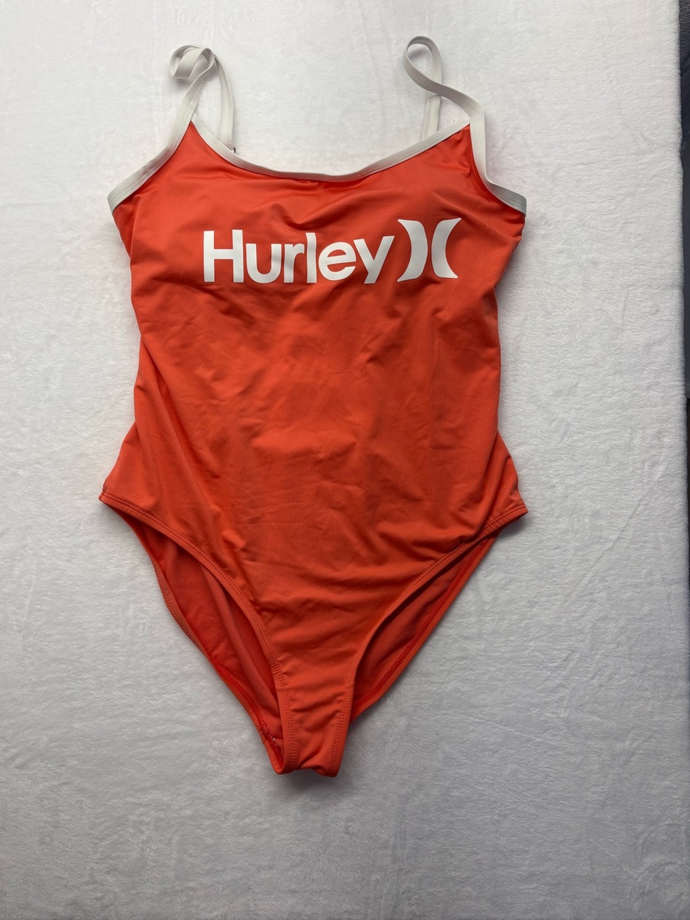 Hurley Coral Orange One Piece Swimsuit 2X Plus Size Open Back
